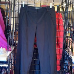 Trina Turk black wide leg big cuff cropped pants size 6 very fun !